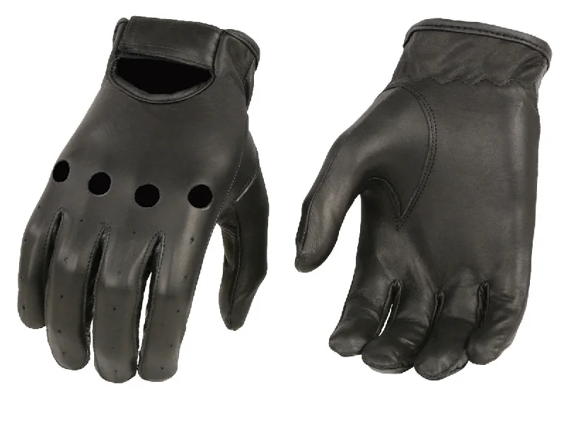 Light Fit Xelement XG37534 Men's Black Unlined Leather Classic Style Driving Gloves