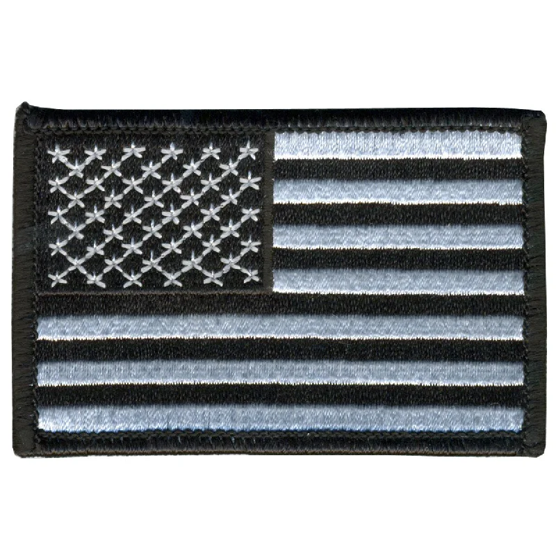 Design Perception Hot Leathers PPA7022 Black and White American Flag 5" x 3" Patch