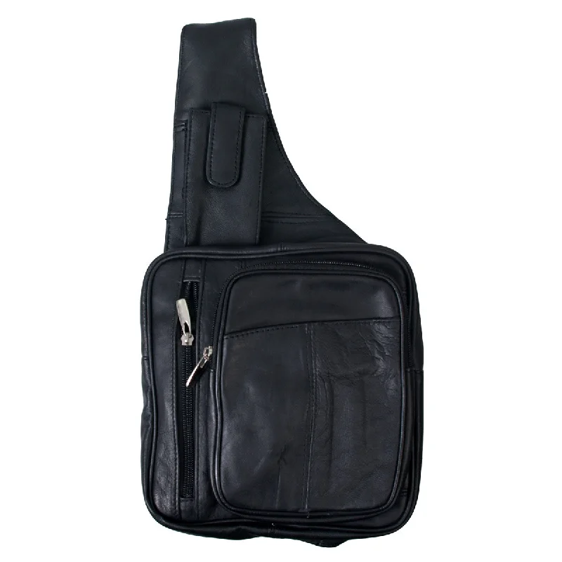 Fashion Innovation Hot Leathers PUA1023 Leather Slant Purse with Bottle Holder