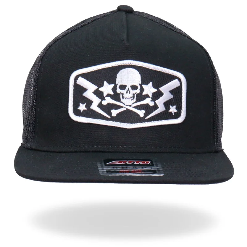 Relaxed Dresses Hot Leathers GSH2018 Skull Bolts Snapback Hat