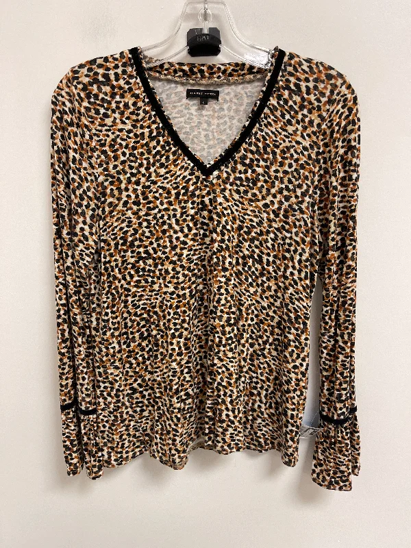 Easy Fashion Top Long Sleeve By Jeanne Pierre In Animal Print, Size: S