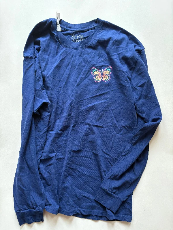 Practical Style Top Long Sleeve By Benny & Belle In Blue, Size: L
