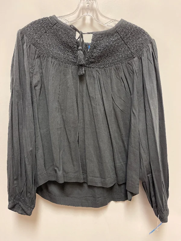 Comfortable down Top Long Sleeve By Old Navy In Grey, Size: S
