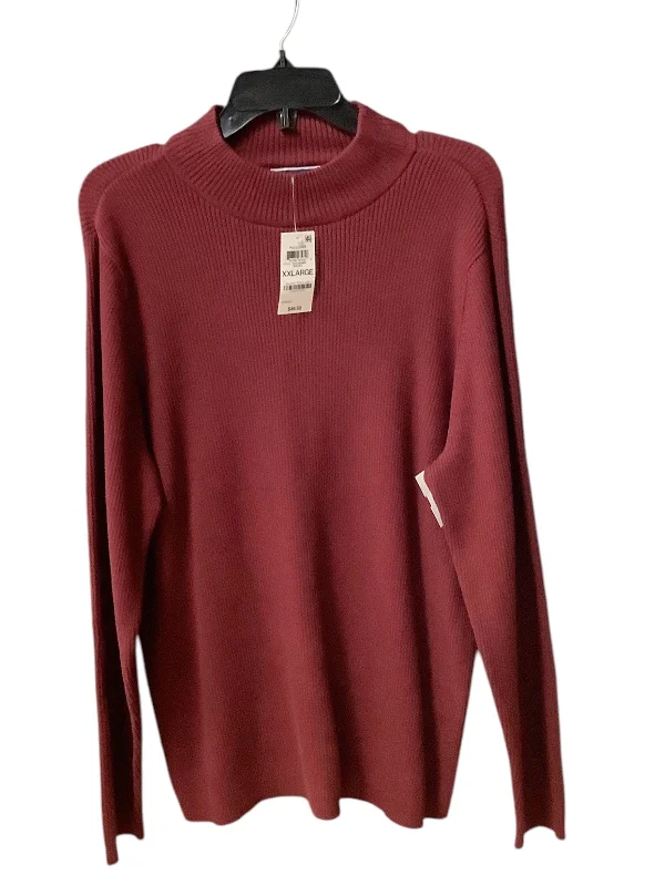 Fashionable Inner Wear Top Long Sleeve By Karen Scott In Maroon, Size: Xxl
