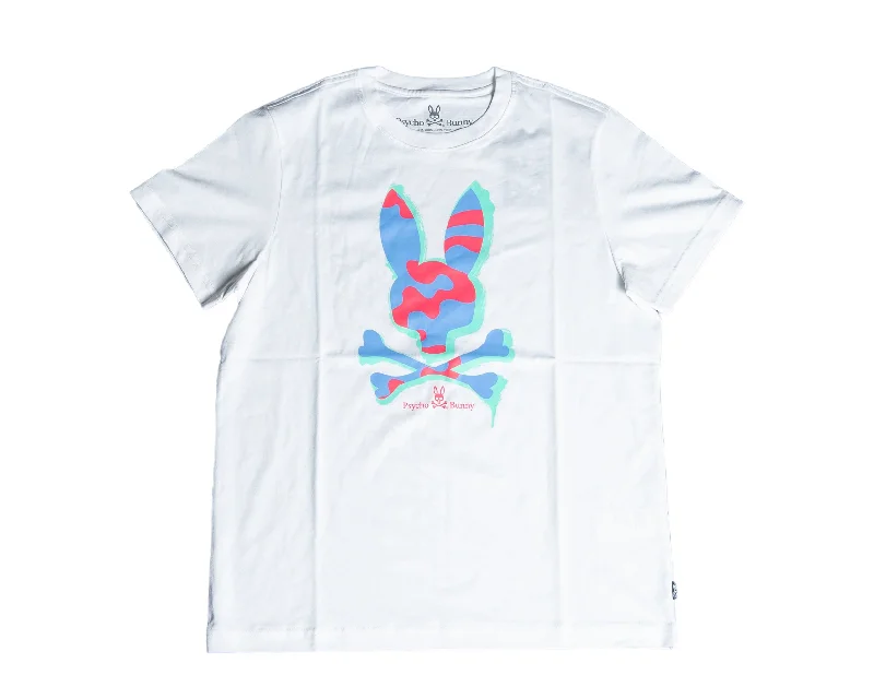 Breathable Style Psycho Bunny Jacob Graphic White Men's Tee Shirt B6U819S1PC-WHT