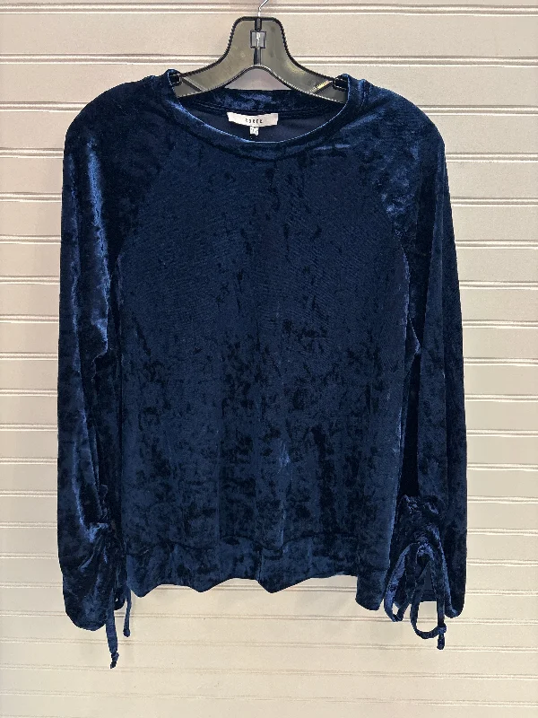Simple Looks Top Long Sleeve By Ro & De In Navy, Size: M