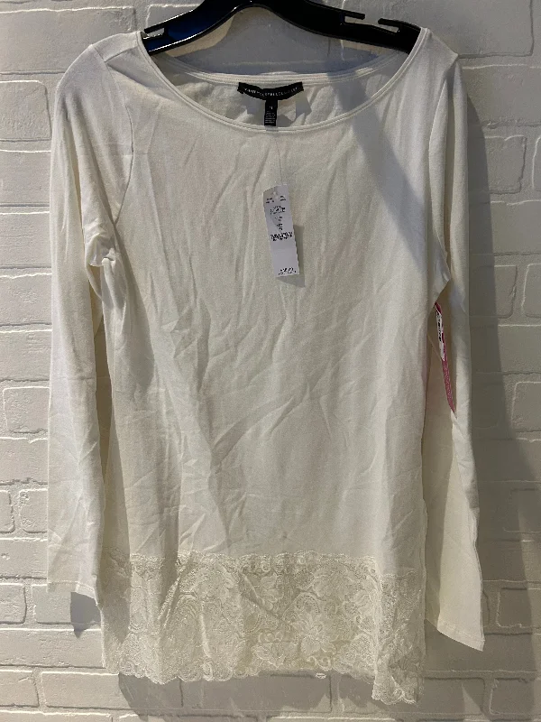 Fashion Classic Top Long Sleeve By White House Black Market In White, Size: M