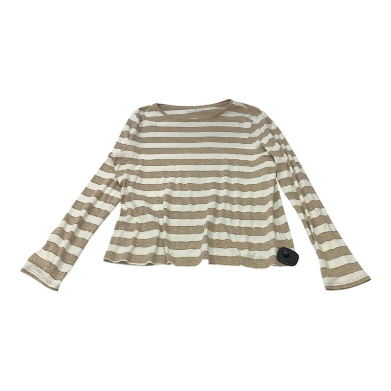 Beautiful Romance Top Long Sleeve By Talbots In Brown & Cream, Size: Sp