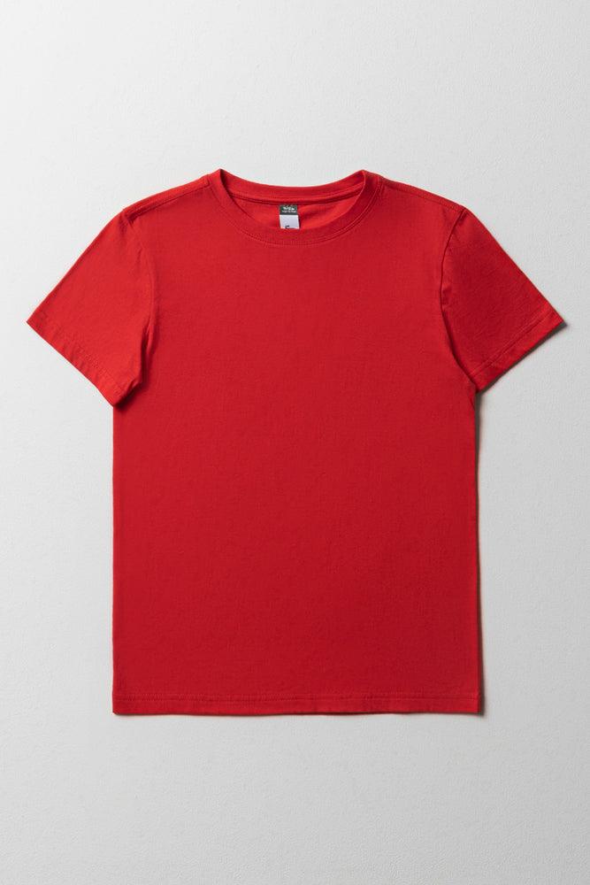 High-end Fashion Crew Neck T-Shirt Red