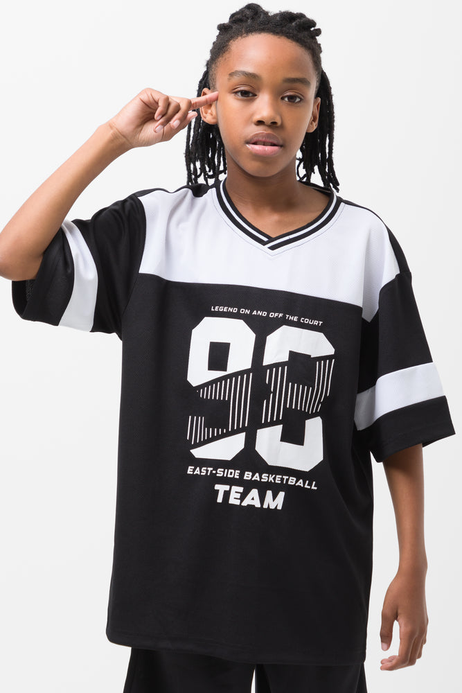 Noble And Elegant Basketball Short Sleeve T-Shirt Black & White