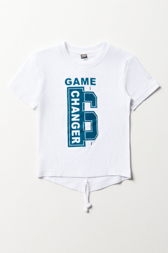 Simple Looks Tuxedo Short Sleeve T Shirt White