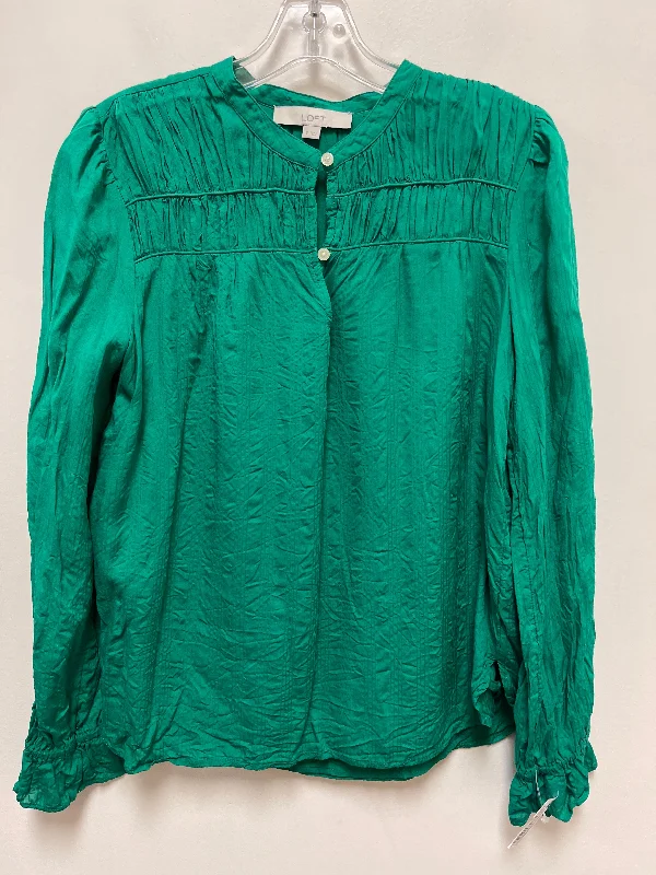 Cozy Fashions Top Long Sleeve By Loft In Green, Size: S