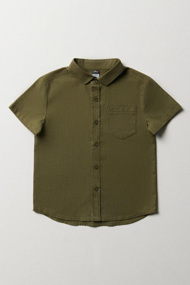 Easy-to-Wear Short Sleeve Shirt Green