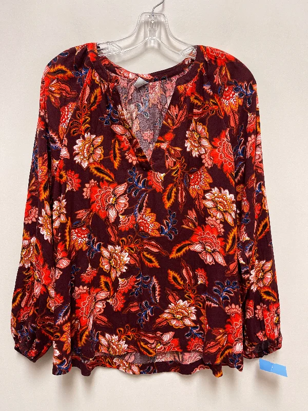 Mid-length Style Top Long Sleeve By Old Navy In Multi-colored, Size: M