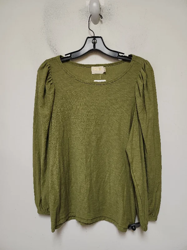 Carefree Style Top Long Sleeve Basic By Nation Ltd In Green, Size: M