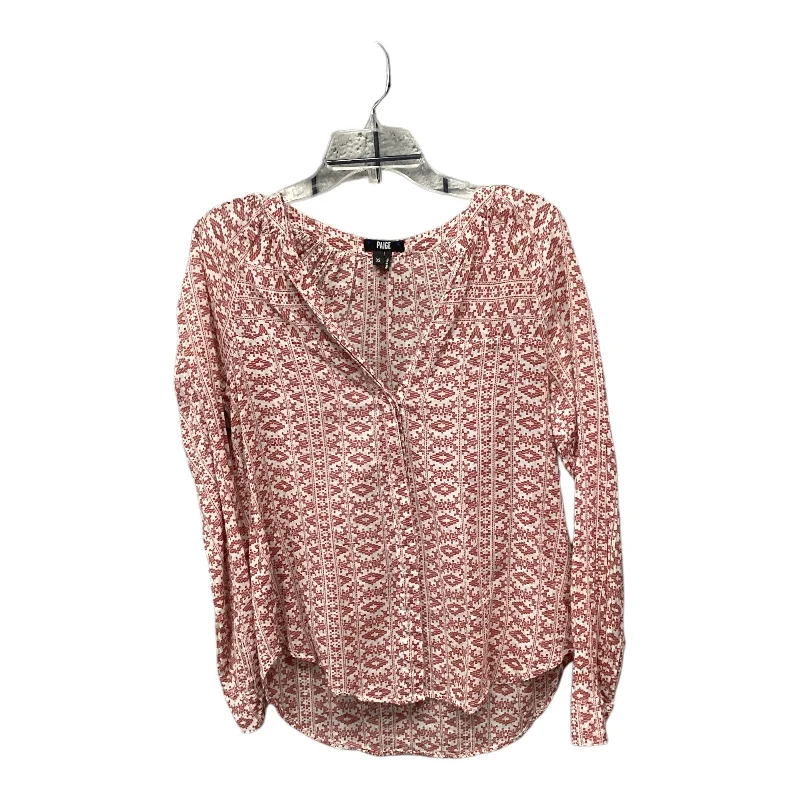 Cozy Pants Top Long Sleeve By Paige In Red & White, Size: Xs