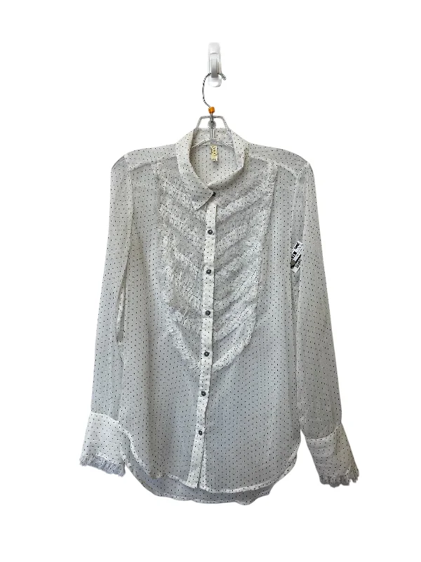 Warm Layers Top Long Sleeve By Free People In Polkadot Pattern, Size: M