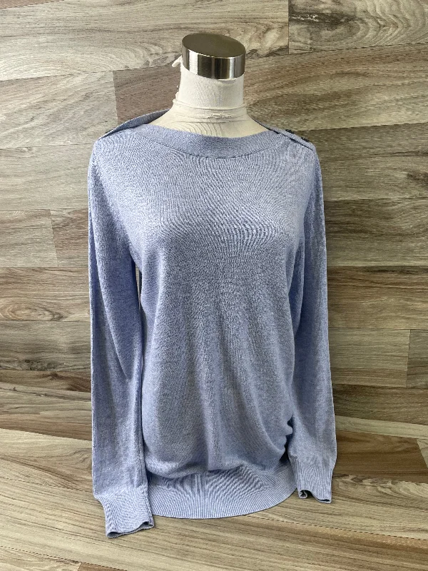 Fashionable In The Times Top Long Sleeve By Loft In Blue, Size: M
