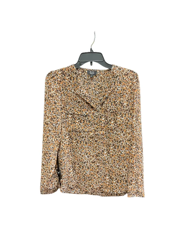 Classic Style Top Long Sleeve By Jones New York In Animal Print, Size: S