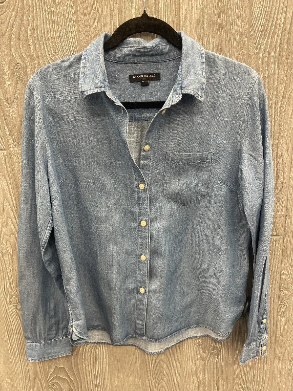 Modernism Top Long Sleeve By Banana Republic In Blue, Size: S