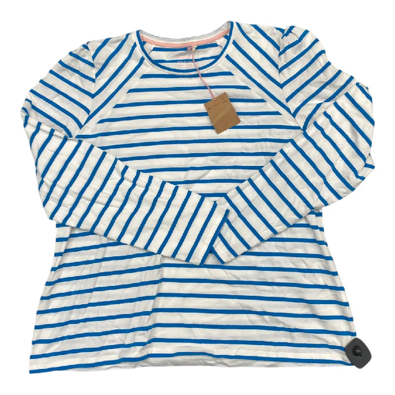 French Style Top Long Sleeve By Boden In Blue & White, Size: 20