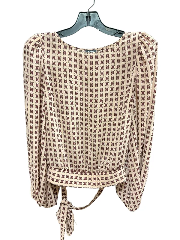 Versatile Comfort Wear Top Long Sleeve By Express In Pink & Red, Size: S