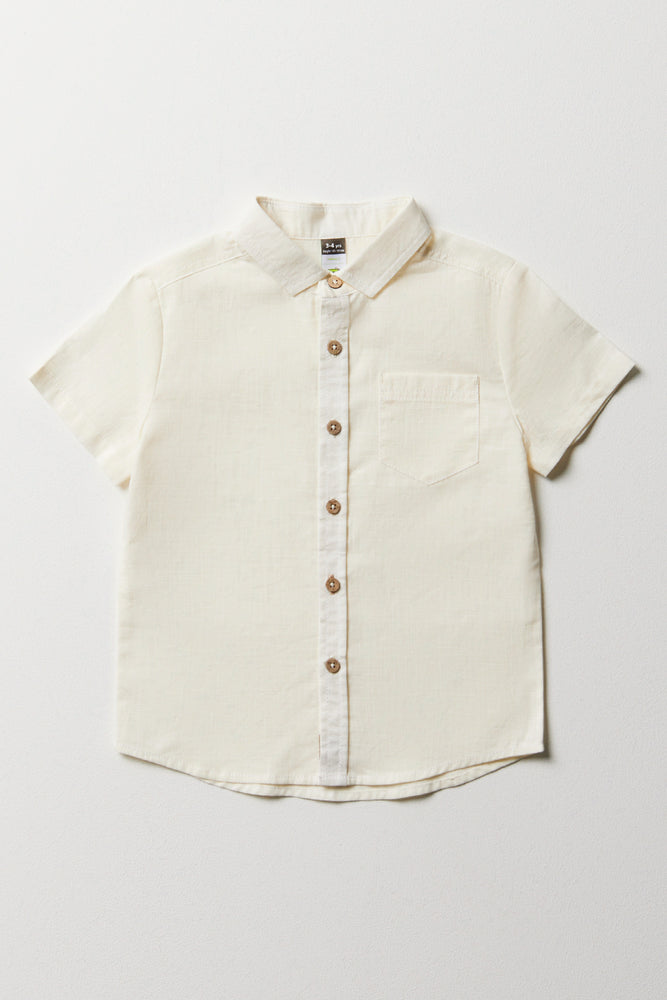 Soft Wearables Short Sleeve Shirt Cream