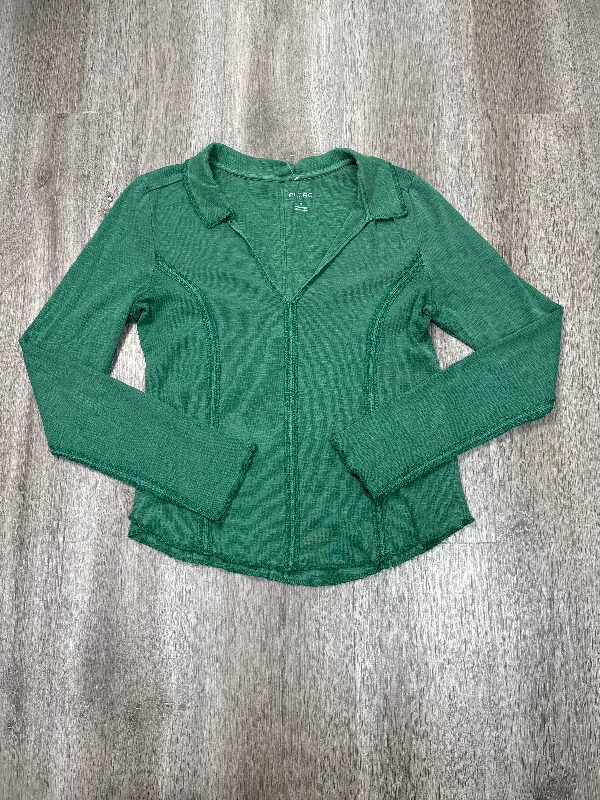 Cozy Street Style Top Long Sleeve By Pilcro In Green, Size: M