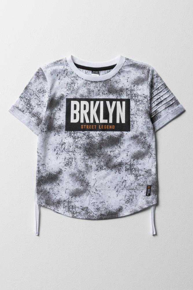 Cozy Fit Wear Brooklyn Side Tuxedo Short Sleeve T-Shirt White & Black