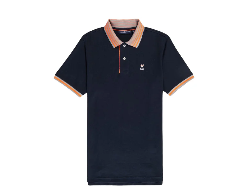 Simple Elegance Psycho Bunny Men's Norris Pique Polo Navy B6K502Z1PC-NVY