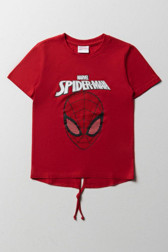 Celebrity Style Spider-Man Tuxedo Short Sleeve T-Shirt Red