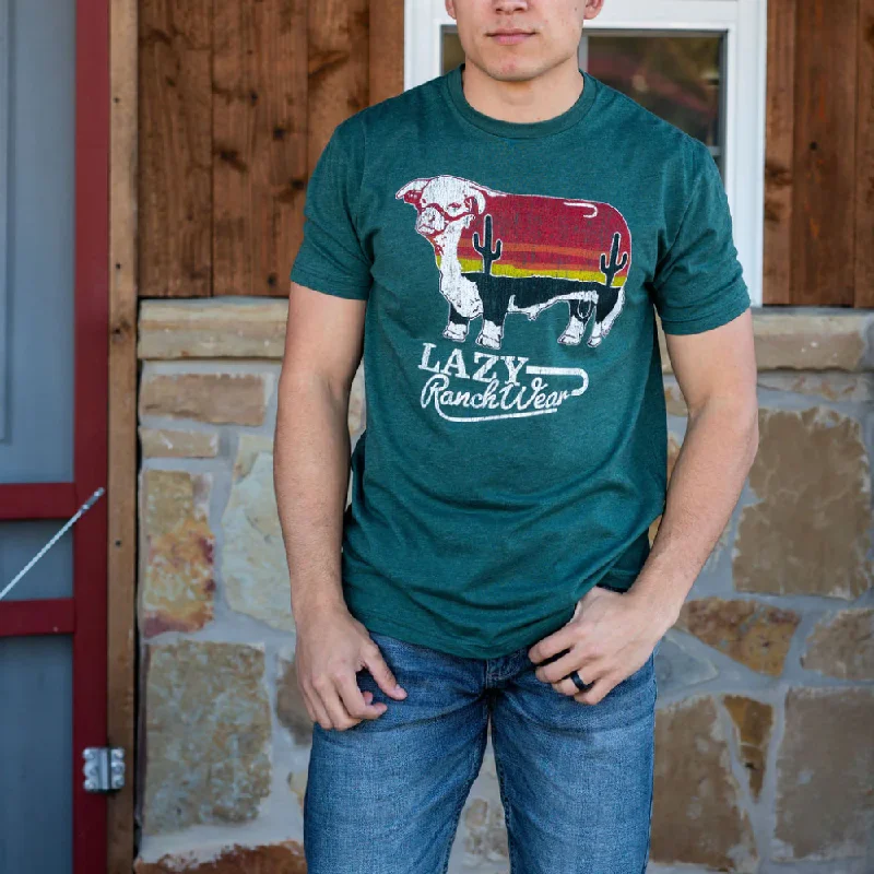 Simple Looks Lazy J Mens Ranch Wear Sunrise T-Shirt - OLVSUNRISE
