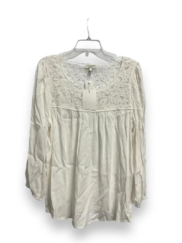 Elegant And Noble Top Long Sleeve By Joie In White, Size: L