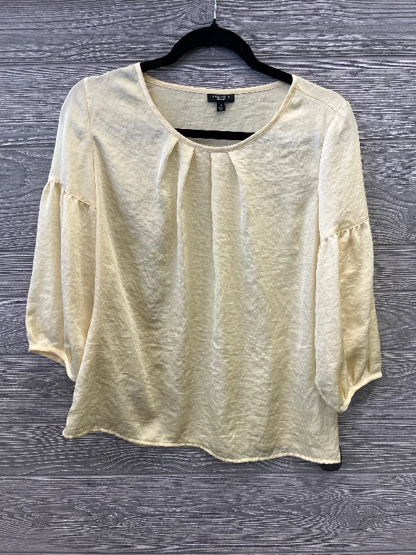 Stylish Ease Top 3/4 Sleeve By Talbots In Yellow, Size: S
