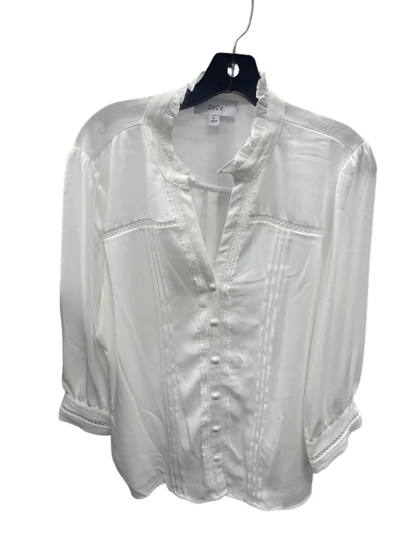 Comfortable Fashion Top Long Sleeve By Cece In White, Size: Xl