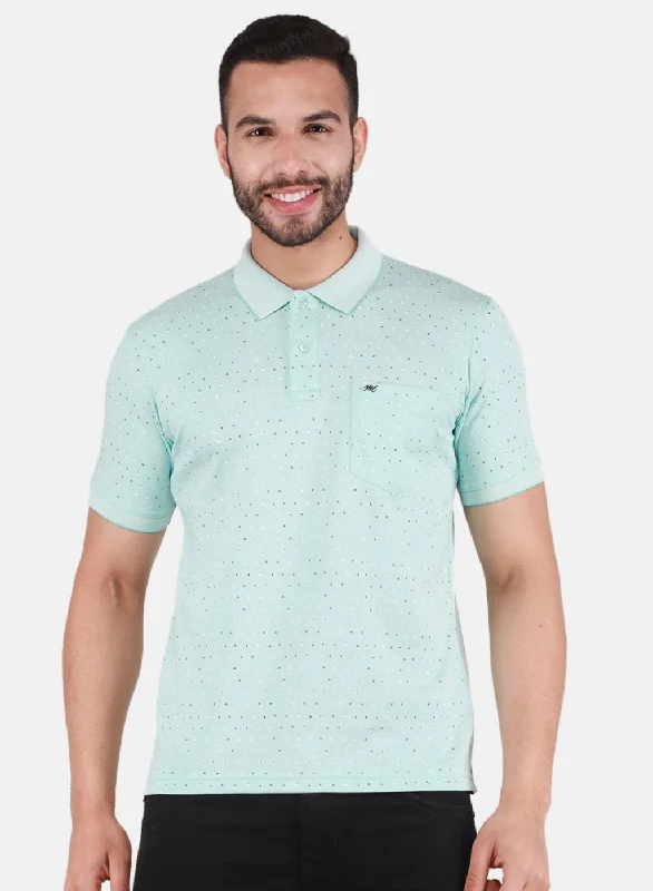 Comfort Fit Men Green Printed T-Shirt