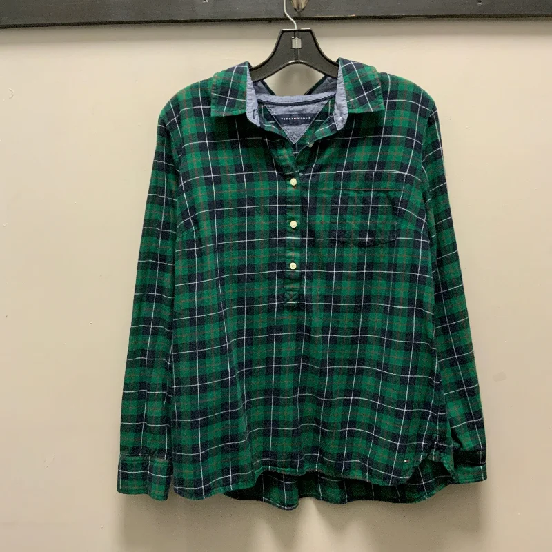 Fashion Elements Top Long Sleeve By Tommy Hilfiger In Green, Size: M