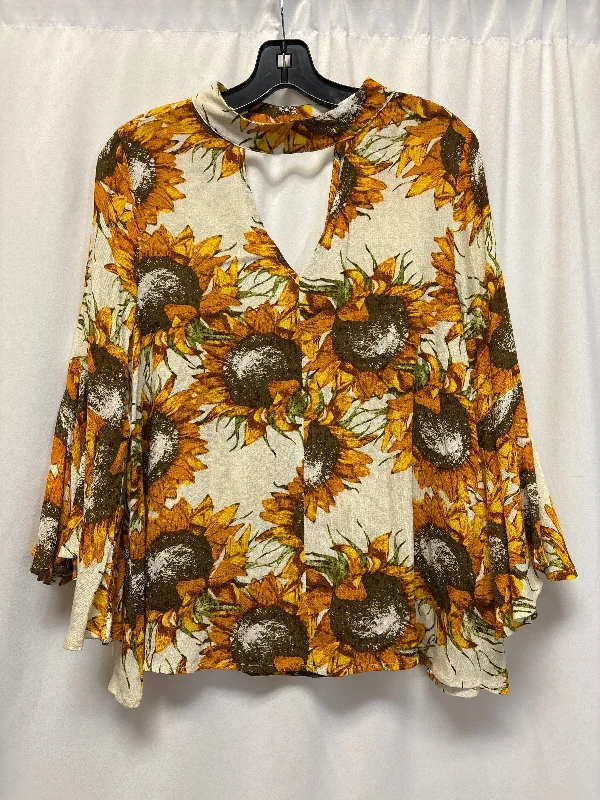 Leisure Sports Top Long Sleeve By Entro In Yellow, Size: M