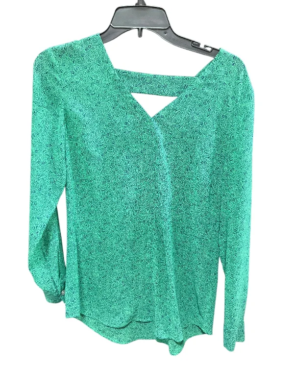 Comfortable Lifestyle Top Long Sleeve By Cabi In Blue & Green, Size: Xs