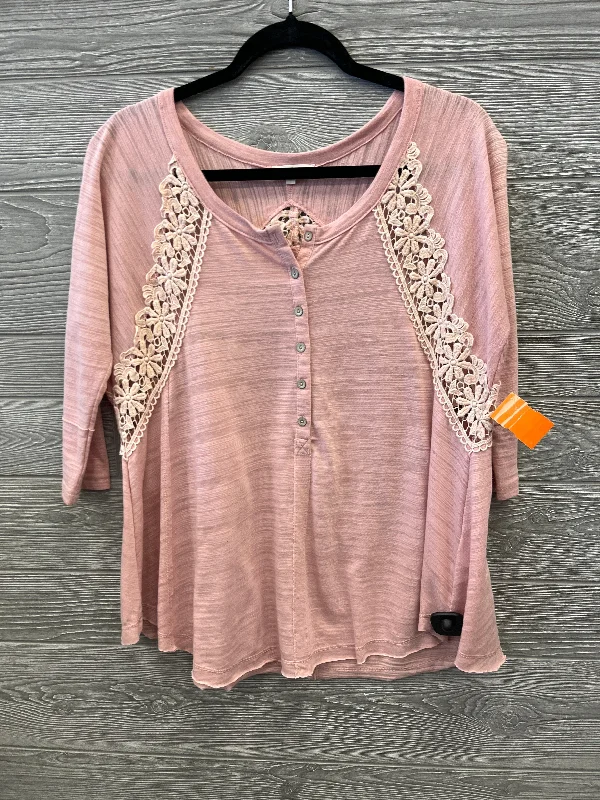 Comfy Pants Top Long Sleeve By Clothes Mentor In Pink, Size: S