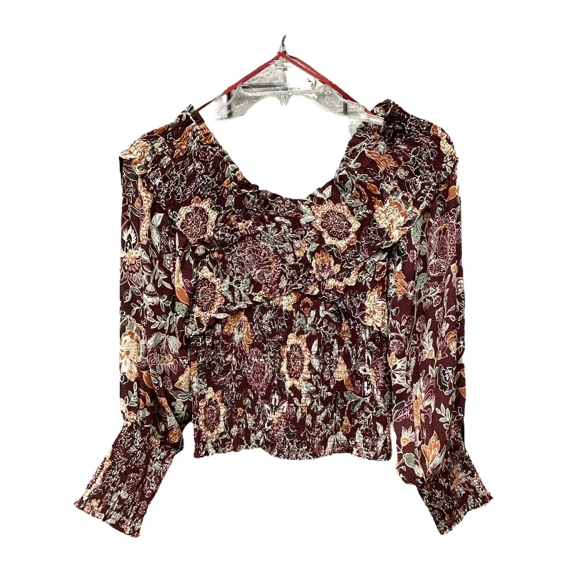 Lively And Youthful Top Long Sleeve By Bb Dakota In Red, Size: Xs