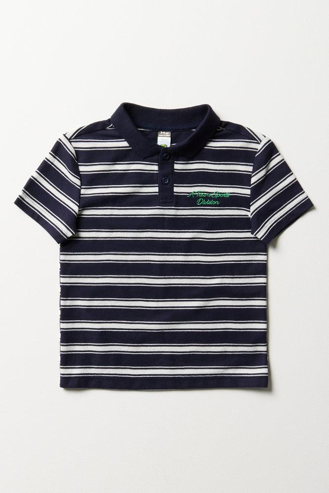 Cozy Sweaters Stripe Short Sleeve Golfer Multi