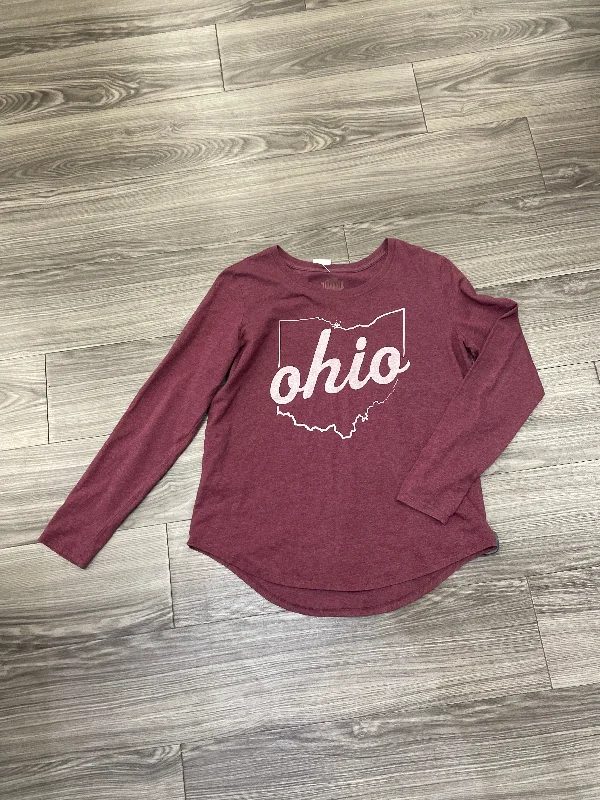 Elegant And Simple Top Long Sleeve By Home Free In Red, Size: L