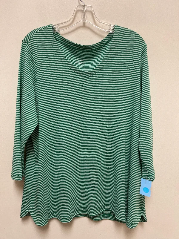 Comfortable Tops Top 3/4 Sleeve By J. Jill In Green, Size: Xl