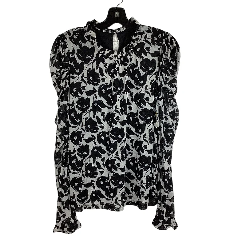 Relaxed Dresses Top Long Sleeve By Dkny In Black, Size: S
