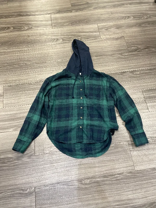 Fashion Must-have Top Long Sleeve By So In Plaid Pattern, Size: M