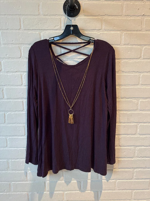 Editorial Design Top Long Sleeve By G Collection In Purple, Size: S