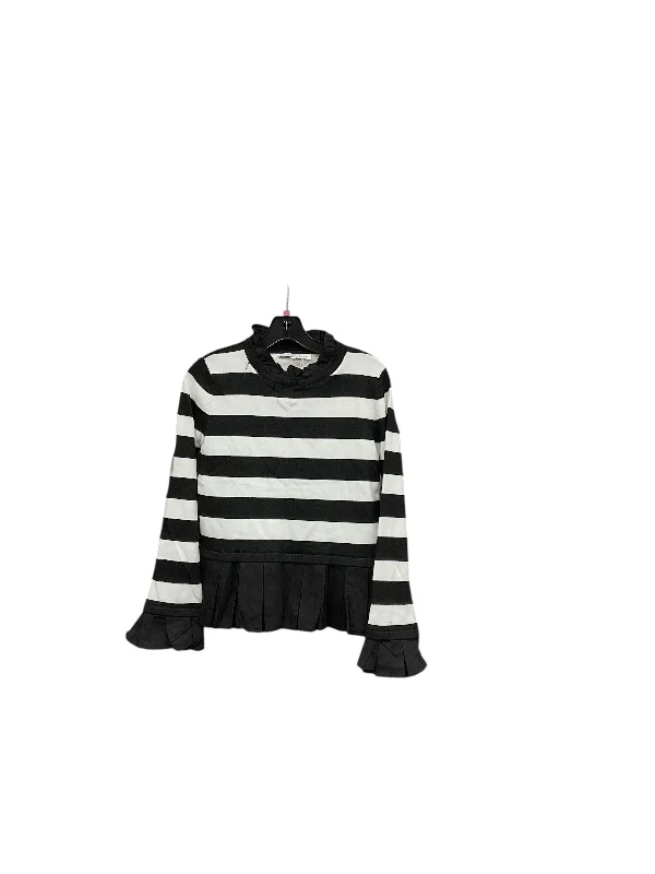 American Style Top Long Sleeve By English Factory In Striped Pattern, Size: S