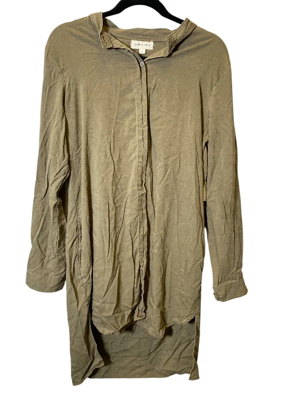 Single-shoulder Neck Design Tunic Long Sleeve By Cloth & Stone In Green, Size: M