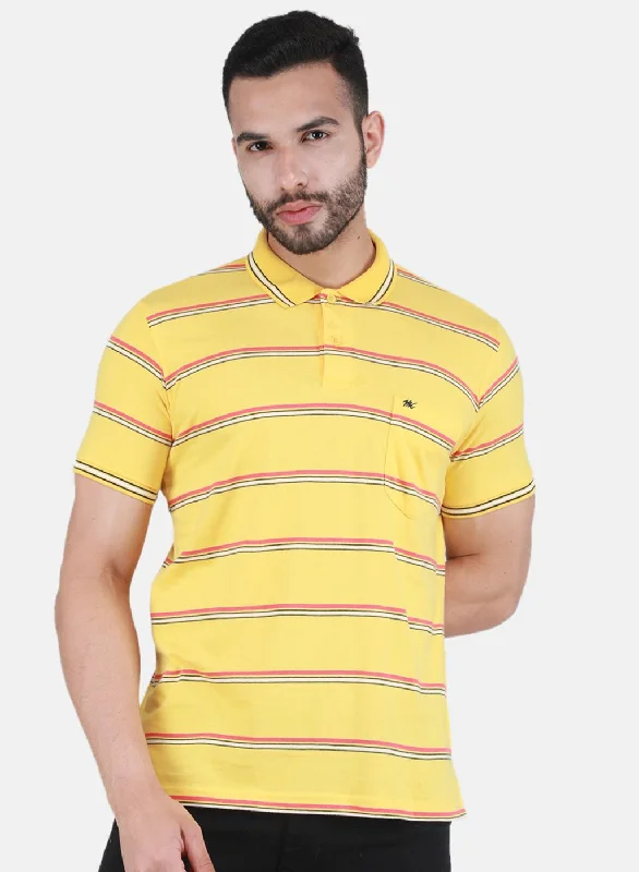 Soft Comfort Men Yellow Printed T-Shirt